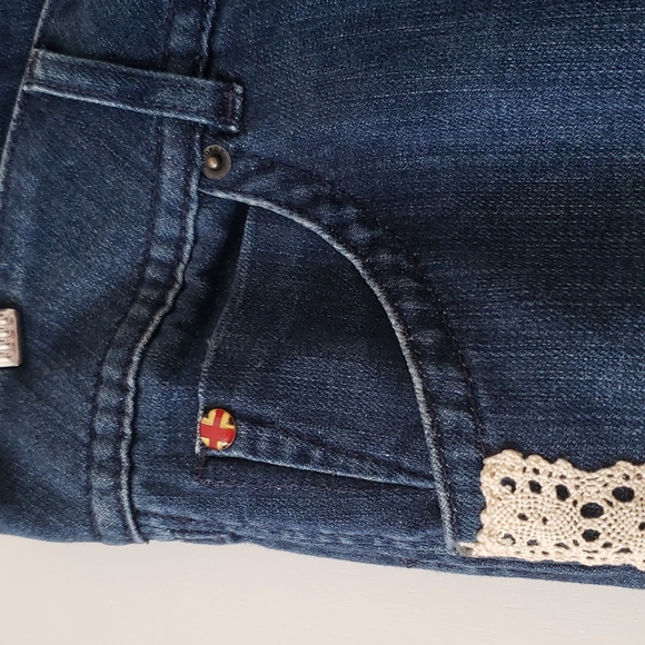 Hudson Curvy Low Rise Boot Cut Jeans With Lace Size 30 - Picture 2 of 15